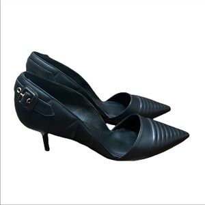 Burberry Amalia Black Leather Pumps Size 37.5